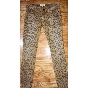 Current Elliot stiletto leopard camel jeans